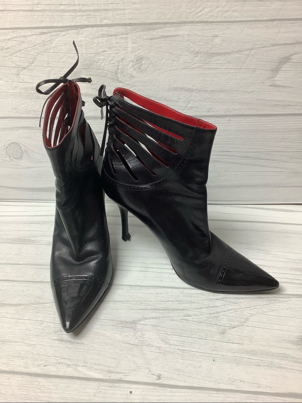 Celine Pointed Ankle Heeled Booties - Picture 11 of 11